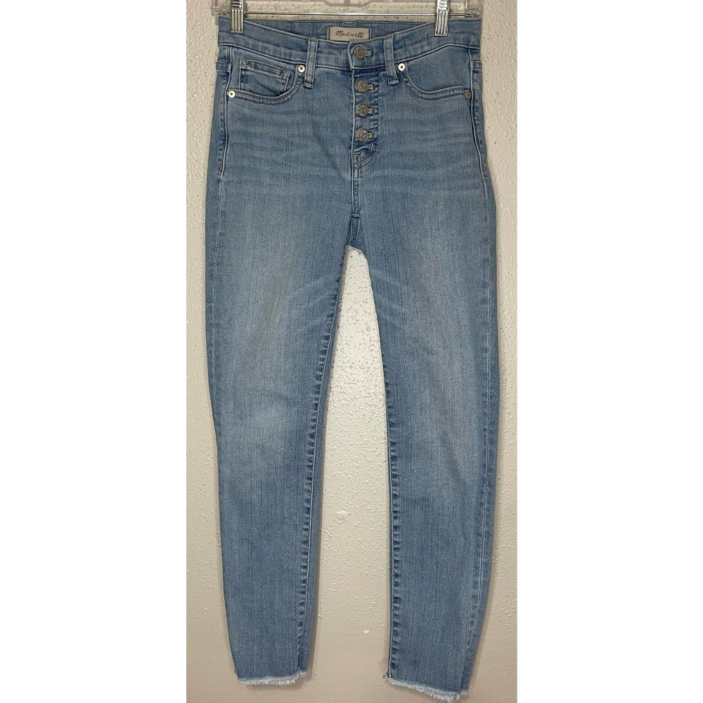 Madewell Jeans Womens 25 Blue 9in High Rise Skinny Crop Casual Denim Button Fly